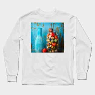 Blue Bottle With Jar Of Marbles Long Sleeve T-Shirt